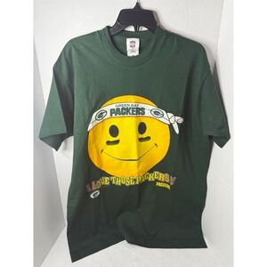 96 Green Bay Packers NFL Game Day By Cliff Engle Smiley Face Green XL USA Made
